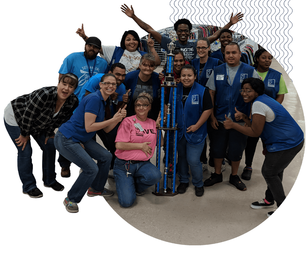 group photo of goodwill store employees