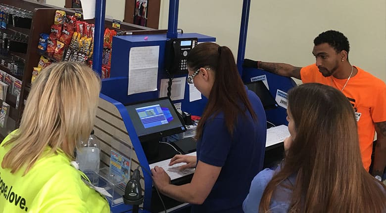 employee using a point of sale system